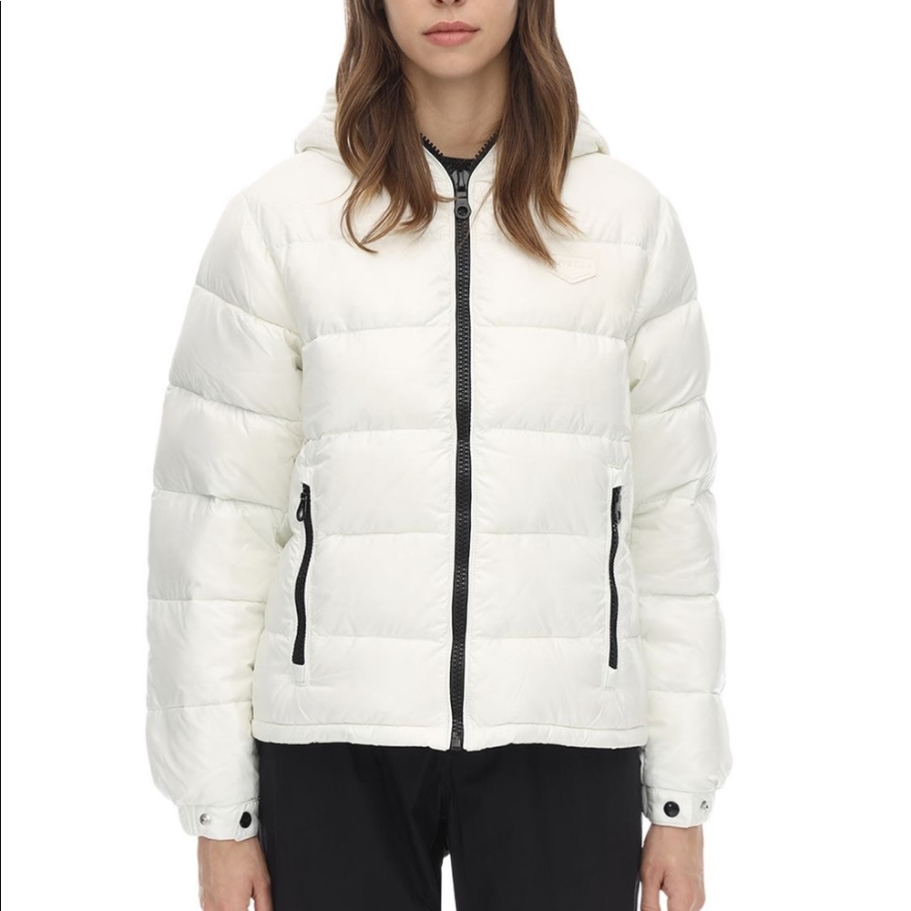 Duvetica Bellatrix White Nylon Down Puffer Coat